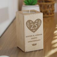 Personalised Anniversary Wooden Tealight Holder Extra Image 1 Preview